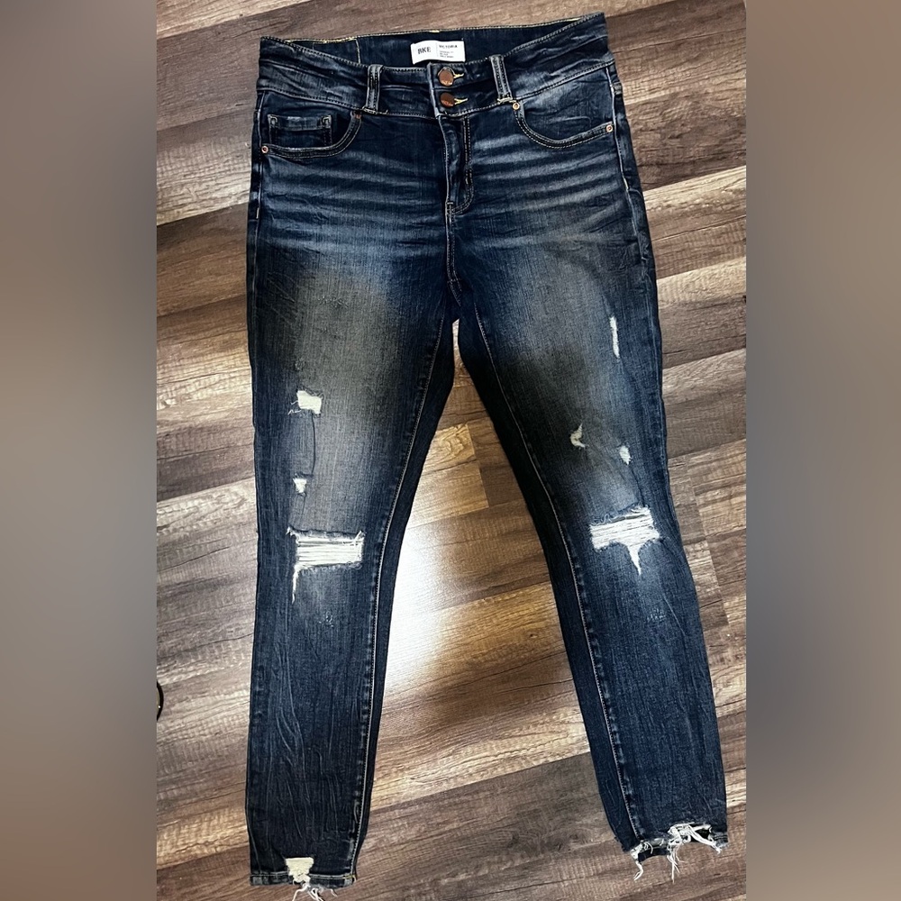 BKE Victoria distressed skinny ankle jeans